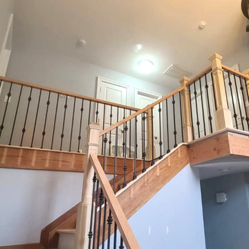 Double Knuckle Balusters, Red Oak Rail