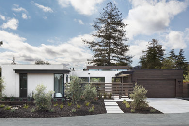 Inspiration for a mid-sized modern brown one-story wood exterior home remodel in San Francisco