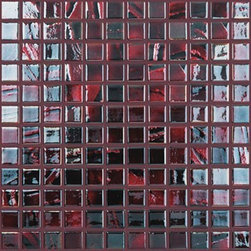 Vidrepur Titanium Mosaic Brushed Black/Red Iridescent 093782M - Tile