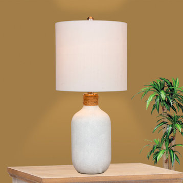Fangio Lighting's #5158WH 26 in. Island Jug Glass Table Lamp in Frosted White