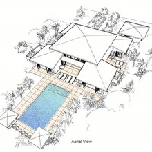 outdoor pool area