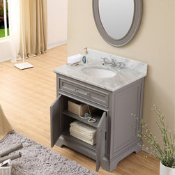 30 inch Traditional Bathroom Vanity Gray Finish - Bathroom Vanities And Sink Consoles