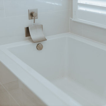 Master Bathroom Remodel in Hampton, VA with glass door shower & double vanity