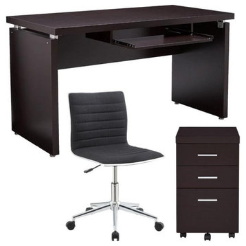 Home Square 3 Piece Set with Writing Desk Mobile File Cabinet & Office Chair