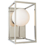 Artcraft Lighting - Eclipse 1 Light Wall Light, Polished Nickel - Designed by Steven Sabados S&C, the "Eclipse" collection wall sconce features a stunning plated polished nickel frame that encases circular opal glassware.