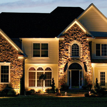 Minneapolis Stone Siding Outdoor Lighting