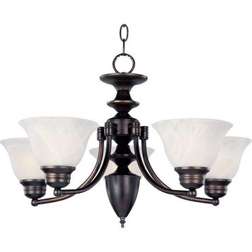 Malaga 5-Light Chandelier, Oil Rubbed Bronze, Marble Glass