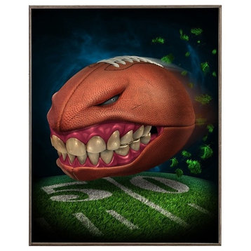 Monster Football, Birch Wood Print