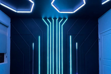 Inspiration for a home theater remodel in Orange County