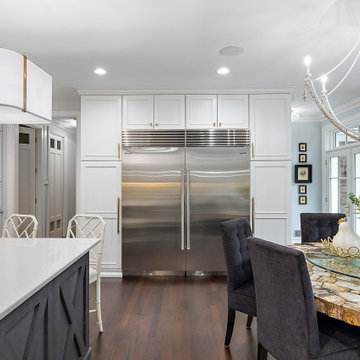 Showplace Chateau Kitchen in White Dove and Cherry Thunder with Ebony glaze