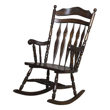 Coaster Windsor Traditional Rocker in Medium Brown