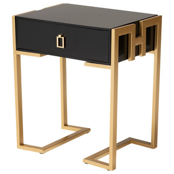 Blenda Black and Gold End Table