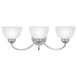 Livex Lighting - Livex Lighting 4233-91 Somerset - Three Light Bath Bar - Shade Included: YesSomerset Three Light Brushed Nickel Satin *UL Approved: YES Energy Star Qualified: n/a ADA Certified: n/a  *Number of Lights: Lamp: 3-*Wattage:100w Medium Base bulb(s) *Bulb Included:No *Bulb Type:Medium Base *Finish Type:Brushed Nickel