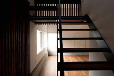This is an example of a scandinavian staircase in Sapporo.