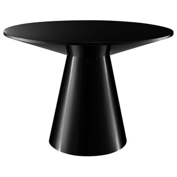 Modway Provision 47" Round Modern Style MDF Wood Dining Table in Black