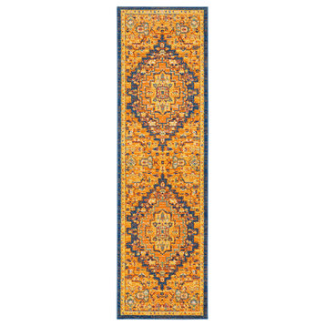 Nourison Allur Alr04 Traditional Rug, Orange Multicolor, 2'3"x7'6" Runner