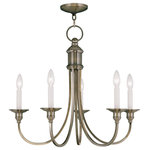 Livex Lighting - Cranford Chandelier, Antique Brass - Beautiful squared arms in a antique brass finish give this cranford chandelier a transitional update to a traditional look.