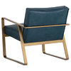 Kristoffer Lounge Chair, Antique Brass, Peacock