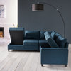 GDF Studio Kama Chaise 4-Seater Storage Fabric Sectional Set, Navy Blue/Black