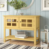 Eagle's Console/Sofa Table With Glass Doors, Cupola Yellow