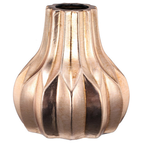 Zia Vase, Brushed Gold