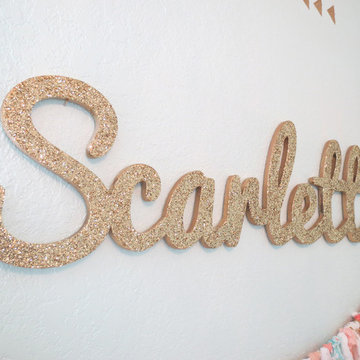 Scarlett's Coral, Aqua, and Gold Vintage Lace Nursery