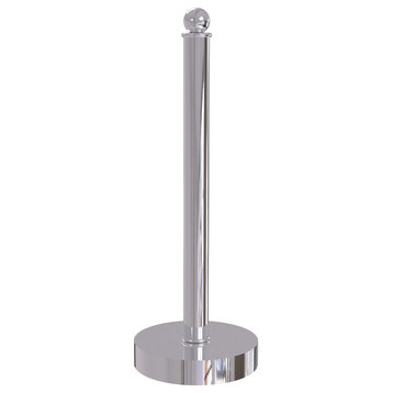 Contemporary Counter Top Kitchen Paper Towel Holder, Polished Chrome