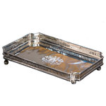 Accents for the Home - Nickel Rectangle Gallery Tray - Give your home decor that little something extra special - that subtle little accent piece that ties the whole room together. Something like this rectangular traditional style nickel gallery tray! It was made of brass, and has a nickel finish. It will blend nicely with any decorating scheme and highlight the look of your current home decor. It was manufactured in India, and measures 12.5"L x 8"W.