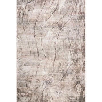 nuLOOM Cotton Faded Marbling Contemporary Vintage Area Rug, Beige 5'x8'