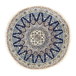 Handmade Persian Round Nain Rug - Area Rugs