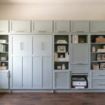 Custom Built-In Murphy Bed with Secretary Desk -- Cedar Creek, Austin TX