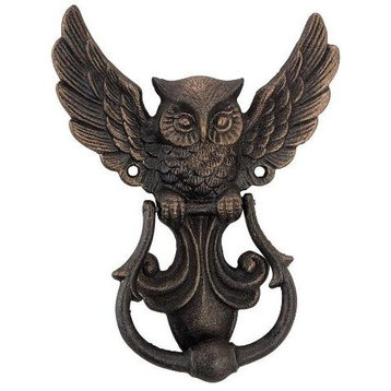 Mystical Spirit Owl Iron Door Knocker, Door Decor