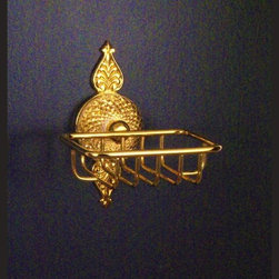Cristal et Bronze 5411 Palmette Wall Mounted Cristal Shower Soap Holder - Soap Dishes & Holders
