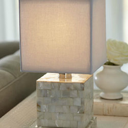 Mother-of-Pearl Mini Cube Lamp - Table Lamps