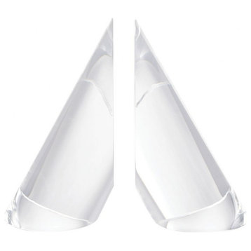 Pointy Abstract Crytal Bookend Made Of Crystal In A Clear Finish - Bookends