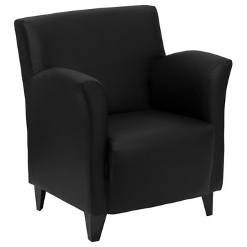 Modern Black Leather Lounge Chair