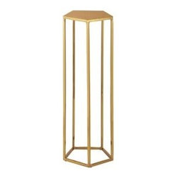 polygon small pedestal table | CB2 - Side Tables And End Tables