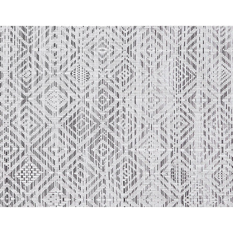 Mosaic Print Floor Mat, White and Black, 72"x106"