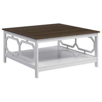 Omega Square 36 Inch Coffee Table With Shelf