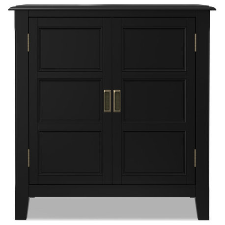 Burlington Solid Wood Low Storage Cabinet, Black