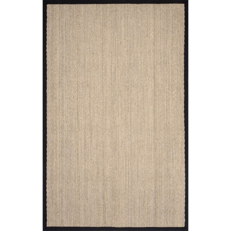 Nuloom Jute/Sisal Larnaca Herringbone Striped Area Rug, Black 5'x8'Oval
