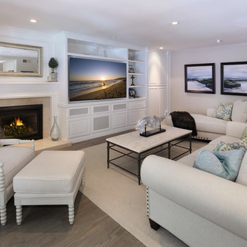 Entry, Family room with Custom Wall Unit