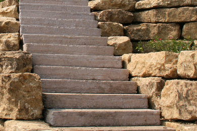 Outdoor landscaping stones and steps