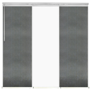 Navajo White-Stormy 3-Panel Track Extendable Vertical Blinds 36-66"x94"
