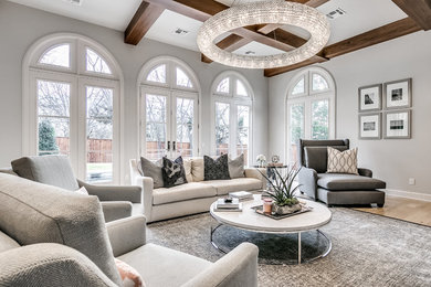 Example of a transitional family room design in Oklahoma City