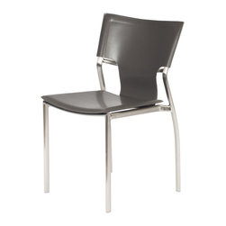 Vera Satin Nickel Frame Dining Chair | Grey (Set of 4) - Dining Chairs