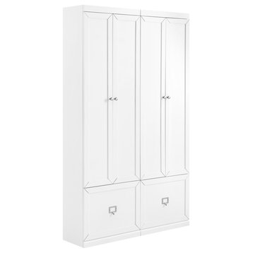 Harper 2-Piece Entryway Set, White 2 Pantry Closets