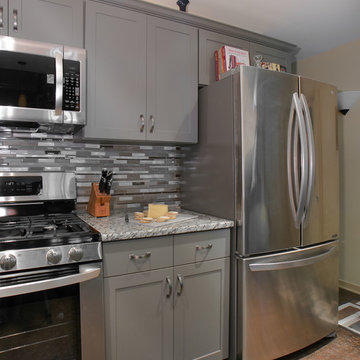 Shake it up with Gray Shaker style and Granite Countertops
