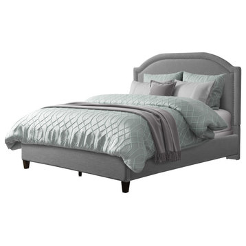 CorLiving Florence Fabric Bed Frame, Full/Double, Gray