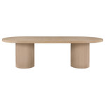 Meridian Furniture - Belinda Oak Wood Dining Table, Oak - Transform your dining area with this elegant Belinda white oak wood dining table (3 boxes). Crafted from solid wood with a white oak veneer, this table is sure to last for generations. Its modern oval design is perfect for any contemporary dining space, while its fluted bases provide durability as well as make a unique fashion statement. Two leaves are included, so you can adjust the length of the table according to how many guests you're entertaining.